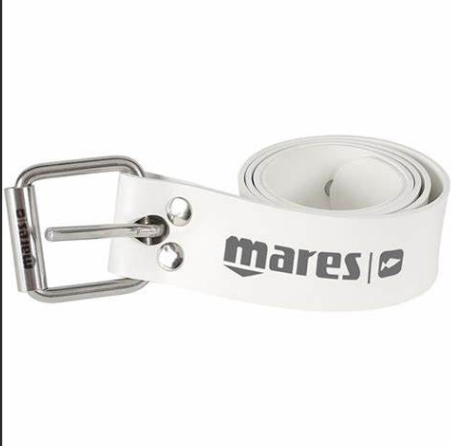Mares Elastic Rubber Belt with Marseillaise Buckle | White - Click Image to Close